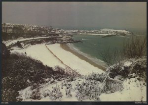 St Ives Cornwall Christmas Snow Stunning Postcard