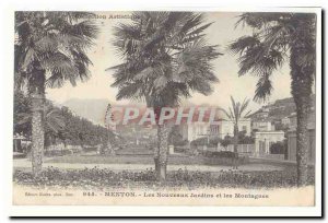 Menton Old Postcard New gardens and mountains