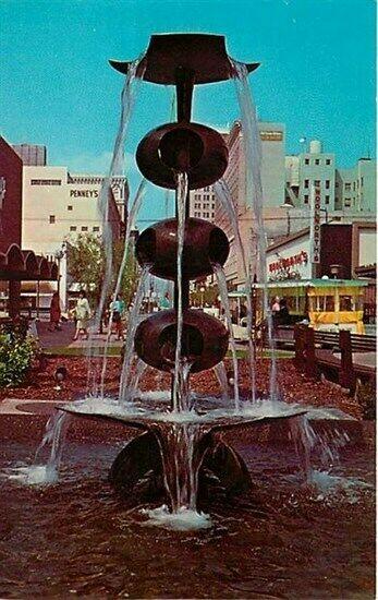 CA, Fresno, California, Fresno's Mall, Fountain, Dexter Press No. 99182-B