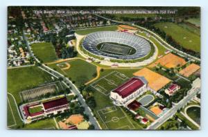 Postcard CT New Haven Yale Bowl Airview Football Stadium Vintage Linen R65