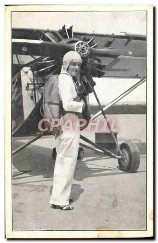 Postcard Old Jet Aviation Miss Malou d & # 39Eresem Paratrooper