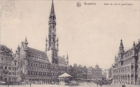 Belgium Brussells Bruxelles Hotel De Ville Et Grand Place 1914