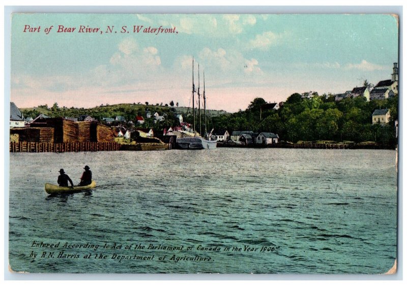 Halifax Nova Scotia Canada Postcard Boat Entered Part of Bear River c1910