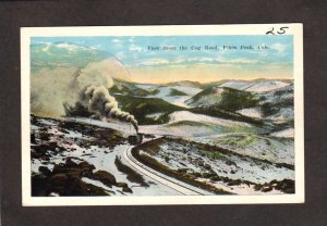 CO Cog Road Railroad Train Pikes Peak Colorado Postcard Windy Point