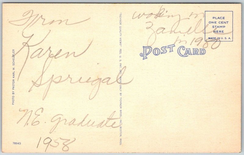 Zanesville Ohio 1950s Postcard Grace Methodist Church