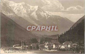 Old Postcard Argentieres General view and Mont Blanc