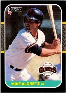1987 Donruss Baseball Card Mike Aldrete San Francisco Giants sk20447