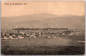 View Of Oudtshoorn South Africa Residential Houses On Foot Of Mountains Postcard