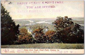 Scene From Eagle Point Park Clinton Iowa IA Panorama Camping Grounds Postcard