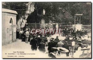 Old Postcard The Pyrenees Lourdes Sick in the Cave