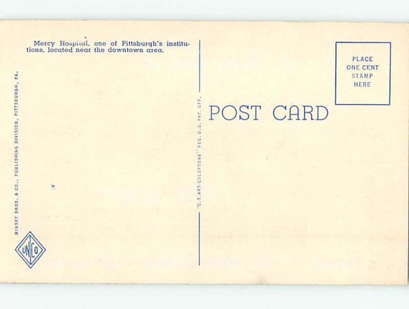 Unused Linen HOSPITAL SCENE Pittsburgh Pennsylvania PA J9609