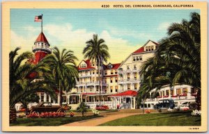 Coronado California CA, Hotel Del Coronado, Main Entrance, Vintage Postcard