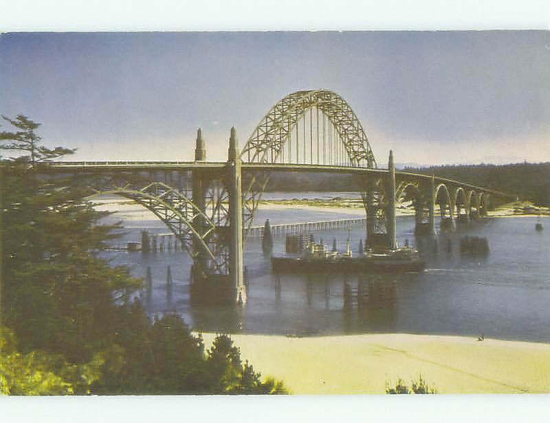 Unused Pre-1980 BRIDGE SCENE Newport Oregon OR HQ8587