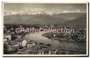 Old Postcard Grenoble Vue Generale On I'Isere And The Alps