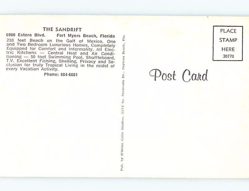 Unused Pre-1980 COTTAGE SCENE Fort Myers Beach Florida FL c2404