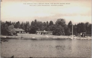 The Office and Library Pocono Lake Preserve Pennsylvania Postcard C201