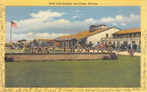 HOTEL LAST FRONTIER Roadside LAS VEGAS Nevada 1950 Linen Vintage Postcard