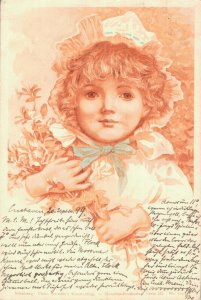 Art Nouveau Girl Vintage Postcard 08.14