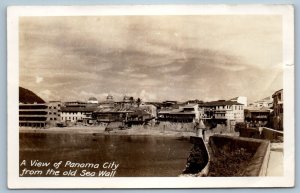 Panama Postcard View of Panama City from Old Sea Wall 1946 RPPC Photo