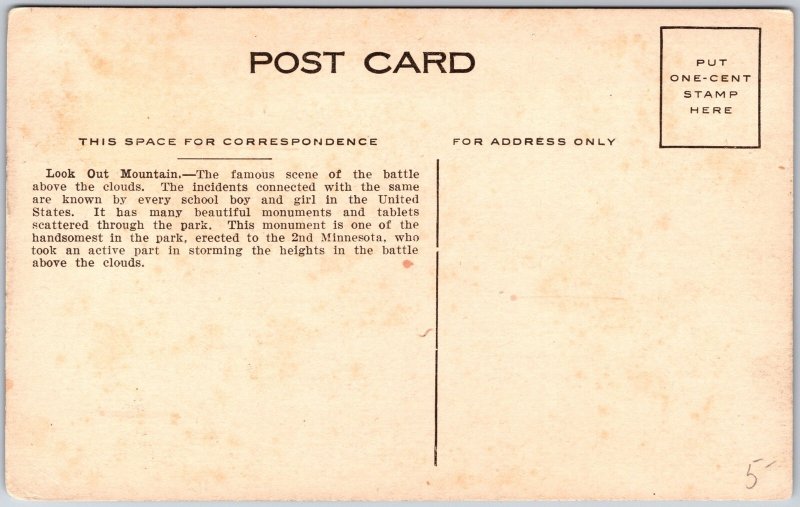 Lookout Mountain Tennessee TN, Civil War Memorial, Park Scene, Vintage Postcard