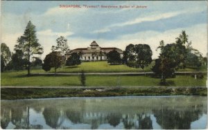 PC SINGAPORE, TYERSALL RESIDENCE SULTAN OF JOHORE, Vintage Postcard (b31235)