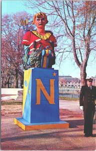 USA Tecumseh Statue US Naval Academy Annapolis Maryland Chrome Postcard 05.29