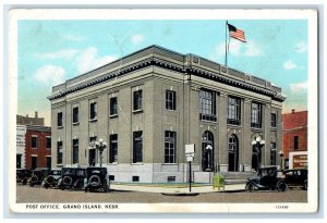 1934 Post Office Building Cars Street View Grand Island Nebraska NE Postcard