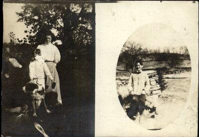 Brooklyn CT Boy Child w Mother & Dog Multi-view Old c1910...