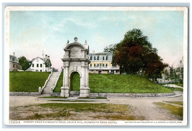 c1910 Canopy Over Plymouth Rock Cole Hill Plymouth Rock Hotel Exterior Postcard