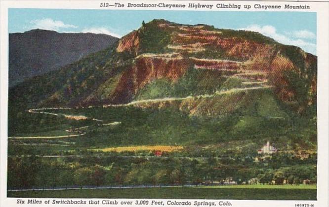 Colorado Colorado Springs The Broadmoor-Cheyenne Highway Climbing Up Cheyenne...