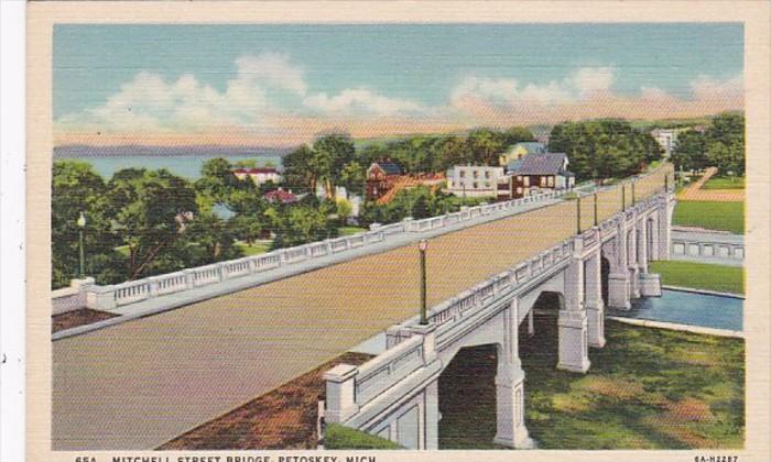 Michigan Petoskey Mitchell Street Bridge Curteich