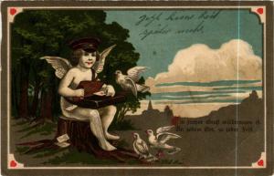 CPA AK Angel Postman with Pigeons ANGELS (777609)