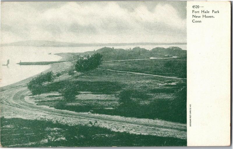 View Overlooking Fort Hale Park New Haven CT Undivided Back Vintage Postcard O17