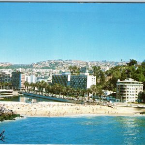 c1970s Vina del Mar, Chile Beach City View Palm Trees Ocean Chrome 4x6 PC M26