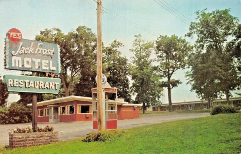 PALATINE BRIDGE NY~JACK FROST MOTEL & RESTAURANT-EXIT 29 TO ROUTE 5 POSTCARD