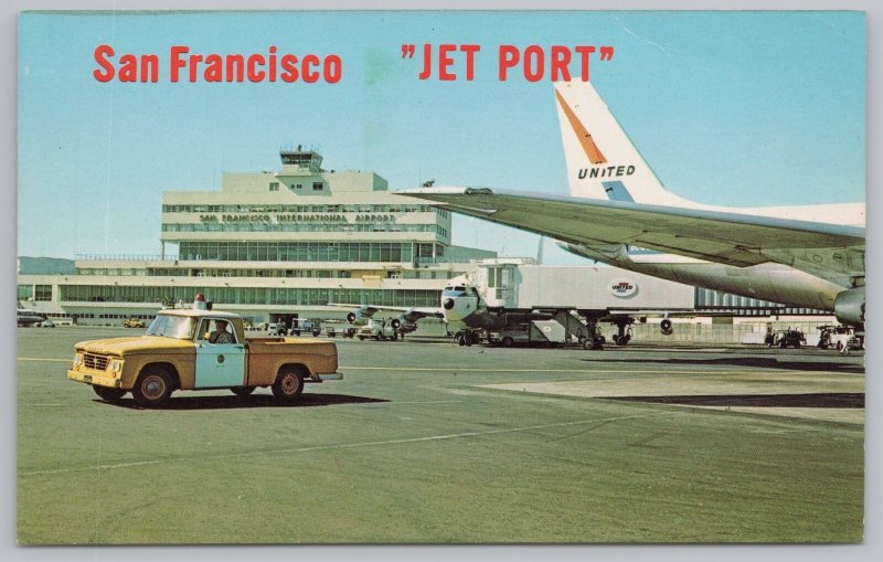 San Francisco California~International Airport~United Airlines Plane~1950s Pc 