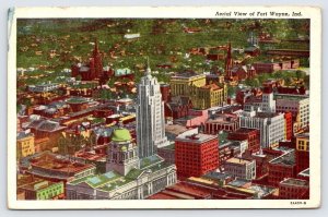 Aerial View of Fort Wayne Indiana Postcard c1950  P5