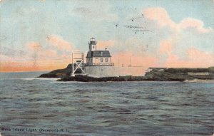 US Rose Island Light Newport Rhode Island 1915 vintage postcard