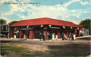 Postcard New York Olcott Beach The New Castle Inn Woman in Wheelchair 1915 V190