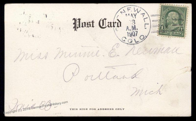 USA 1907 Colorado STONEWALL COLO 4-Bar Doane 1 Cancel PPC 88056