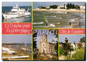 Postcard Modern Cote de Lumiere La Tranche sur Mer Griere Beach Boat Windsurfing