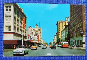 Vintage 1950's Central Avenue Pheil Hotel Kress Store St Petersburg FL Postcard