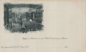 Old Dominion Liner Steamer Ship~Upper Saloon~1900s Private Mailing Card