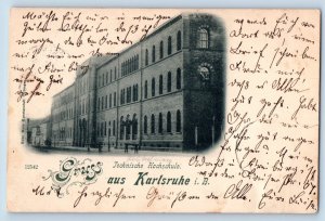 Germany Postcard Technical College Greetings from Karlsruhe 1899 Posted