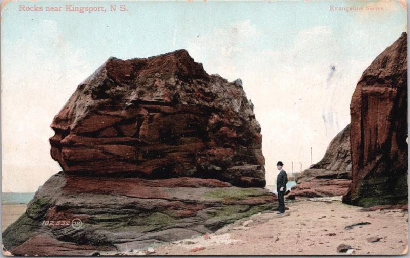 Rocks near Kingsport Nova Scotia NS Postcard E34