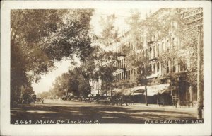 Garden City Kansas KS Main St. 1908 Used Real Photo Postcard