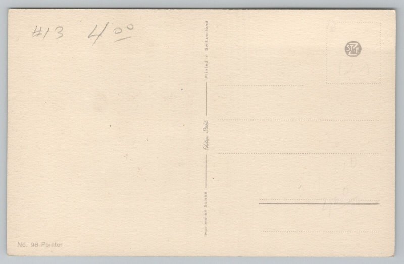 Animal~Artist Signed J Rivst~Proud Black & White Pointer~Spots~Vintage Postcard