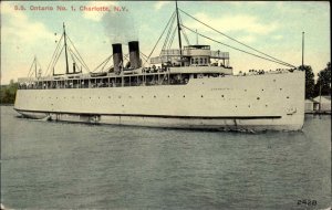 Charlotte New York NY Steamer Ship 1900s-10s Postcard
