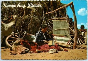 Postcard - Navajo Rug Weaver, Navajo Reservation