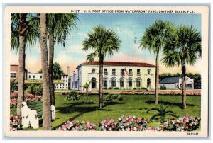 1936 US Post Office from Waterfront Park, Daytona Beach Florida FL Postcard 